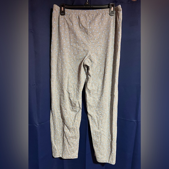 HUE Grey SleepWell Pajama Pants With Blue Hearts - Picture 4 of 4